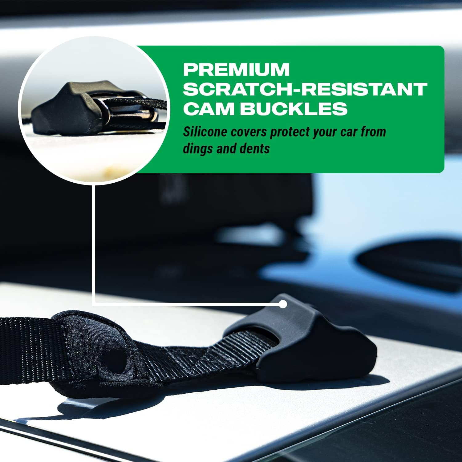 Universal Kayak Surf Rack for Cars | Paddle Board Soft Rack for Surf Kayak and Paddleboards with Scratch Resistant Buckles (71 CM) image number 1