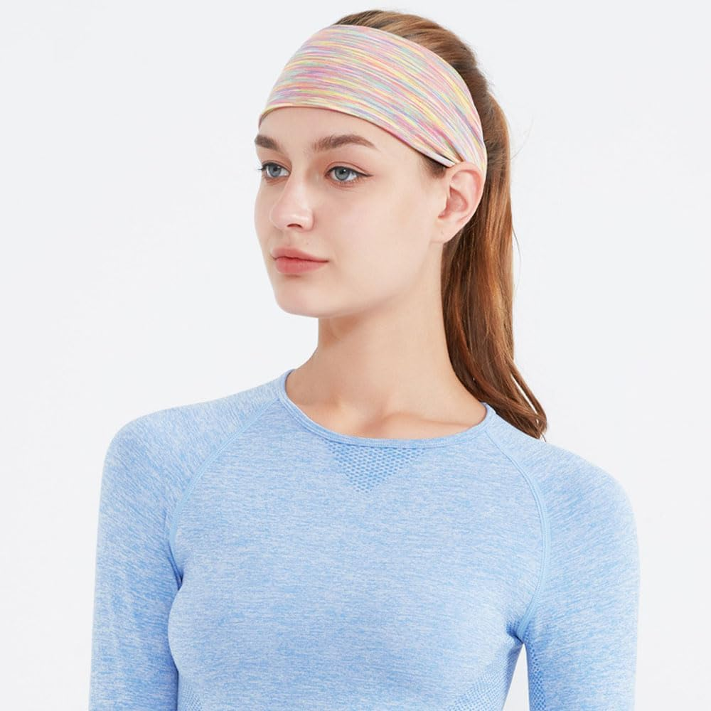 Workout Sweatbands Sports Yoga Hairbands 3Pcs, for Fitness Elastic Athletic Non Slip Wicking Headscarf for Womens image number 3