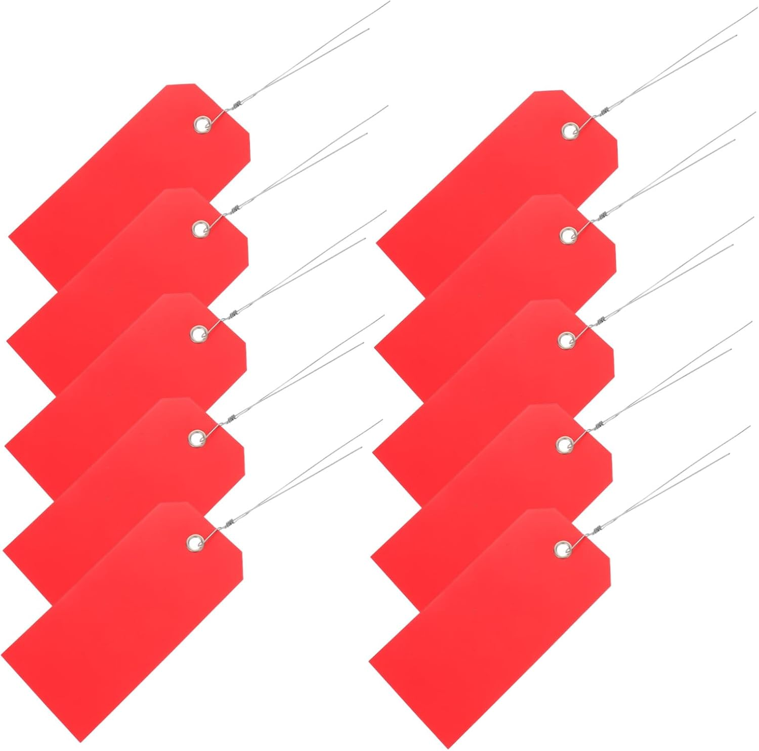 DIKACA 100Pcs Blank Shipping Tags with Wire Ties Writable PVC Luggage Tags for Suitcase and Backpack Identification Reusable Heavy Duty Shipping Hanging Labels for Travel and Inventory image number 2