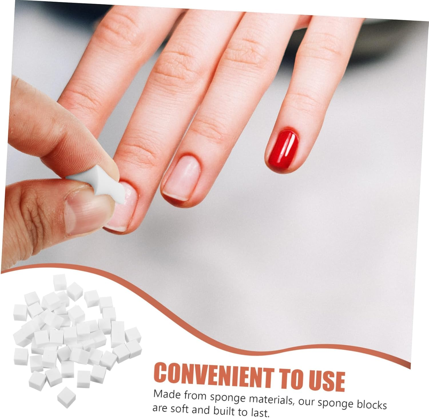 DEARMAMY 100Pcs Small Square Nail Sponges Soft Blending Makeup Sponges for Manicure Precise Mini Convenient Travel Use Nail Art Tools image number 4