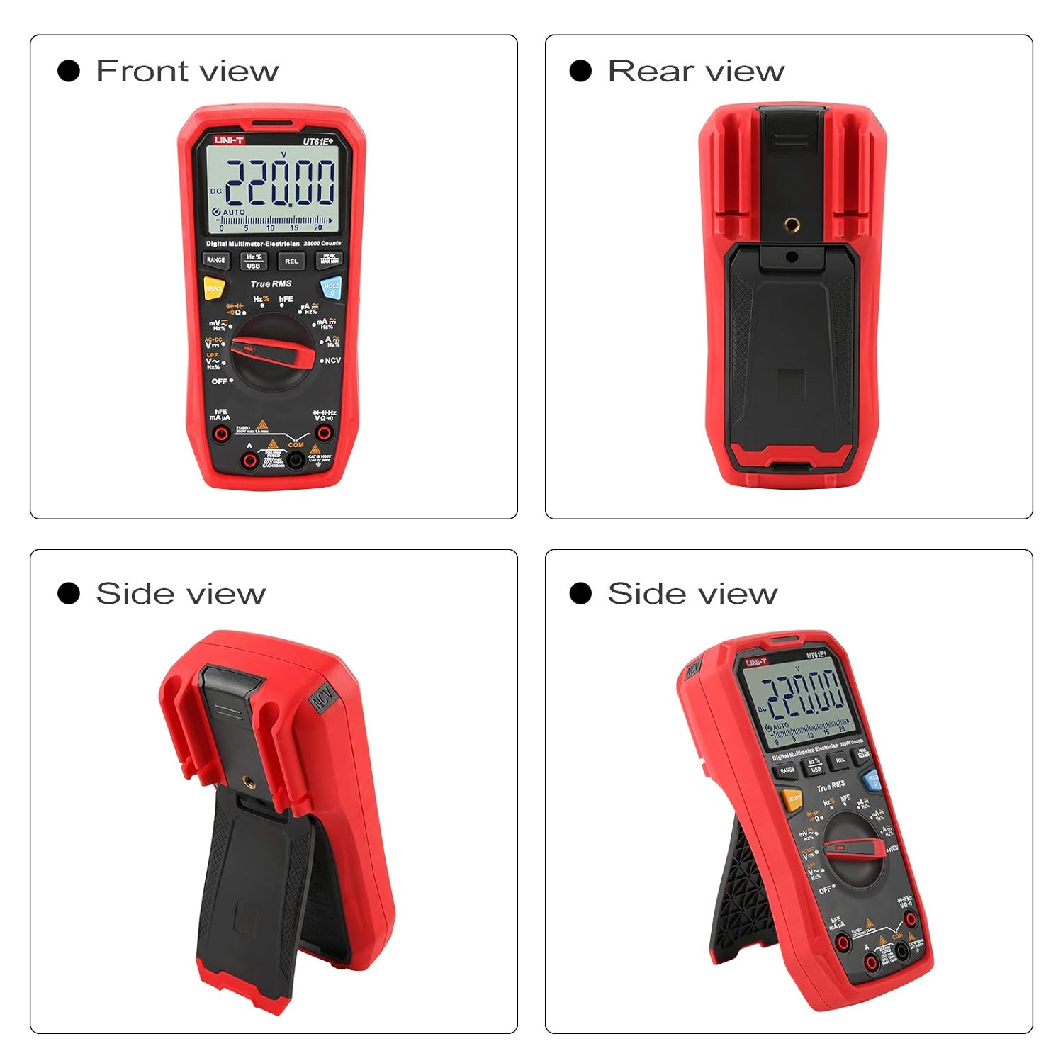 UNI-T UT61E+ 1000V 20A Digital Multimeter 22000 Counts Display NCV Hfe Auto Range True RMS AC/DC Voltage Current Resistance Capacitance Tester image number 3