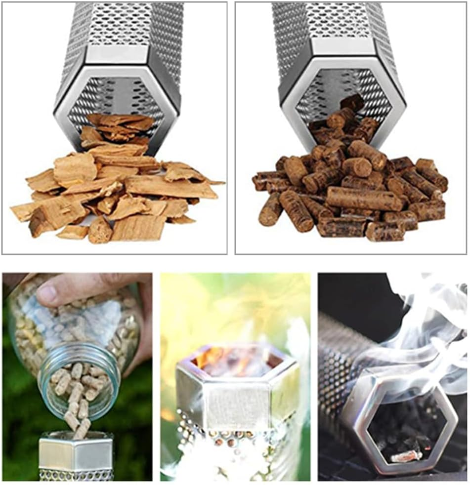 Afzoryxn Premium Pellet Smoker Tube,5 Hours of Billowing Smoke,Premium Pellet Smoker Tube,Stainless Steel BBQ Wood Pellet Tube Smoker for All Grill or Smoker, Hot or Cold Smoking(6 Inch) image number 4