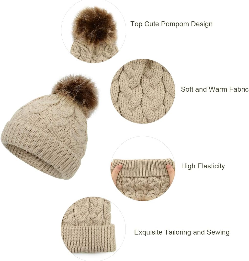 Durio Baby Girl Hats Knit Baby Winter Hat Cute Baby Beanies for Girls Boys Thick Warm Toddler Hat