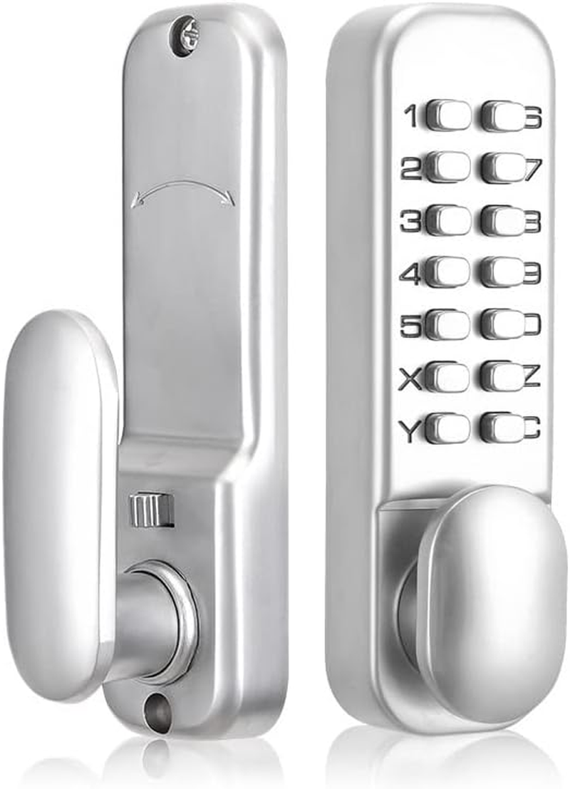 Digital Code Door Lock, Zinc Alloy Waterproof Keyless Safety Entry Door Lock, Digital Password Mechanical Lock for Outdoor Gate Fence image number 2