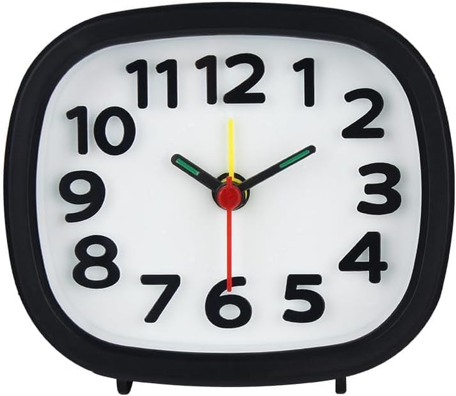 Analog Alarm Clocks for Bedrooms, Digital Alarm Clock for Kids Silent Alarm Clock Wall Clock Decor Wind up Clock Compact Alarm Clock Travel Home Decoration Small Clock image number 1