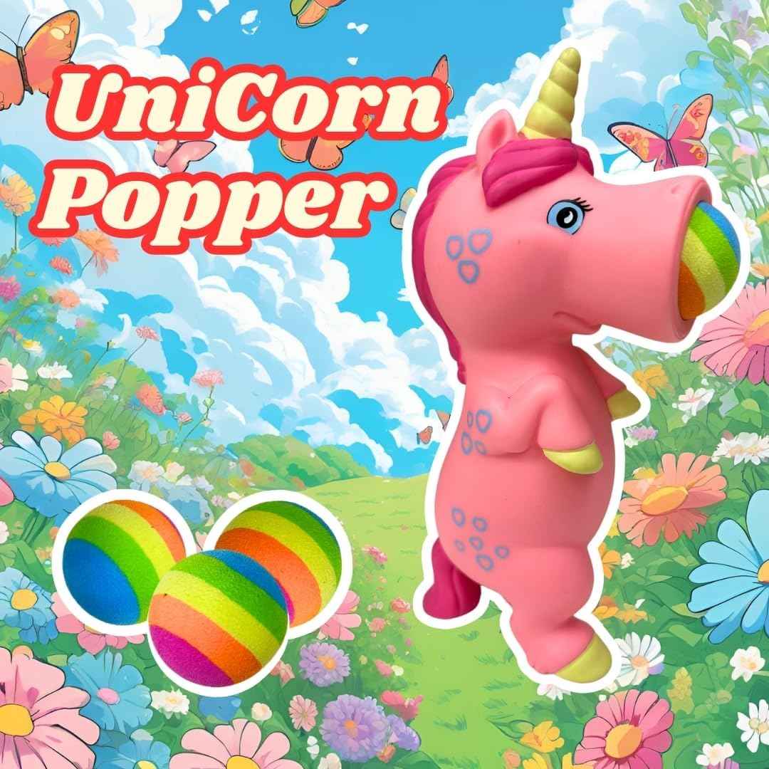 Hog Wild Popper &ndash; Fun and Engaging Foam Ball Shooter for Kids &ndash; Perfect for Building Strength and Coordination! (Unicorn)