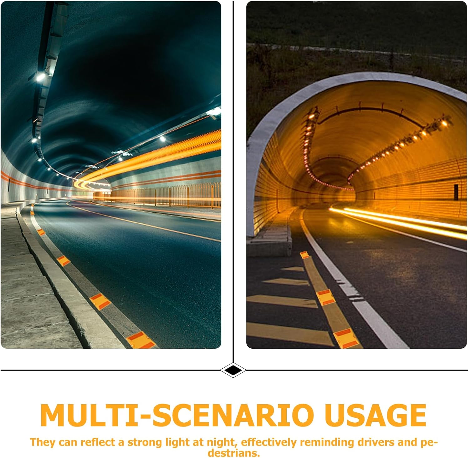 ULTECHNOVO Road Reflectors Pack of 8 | 4 by 4 Inch Street Pavement and Asphalt Stud Markers | Great for Speed Bumps, Sidewalks, Pedestrian Crossings, Freeways and Driveways | Industrial Grade Material image number 5