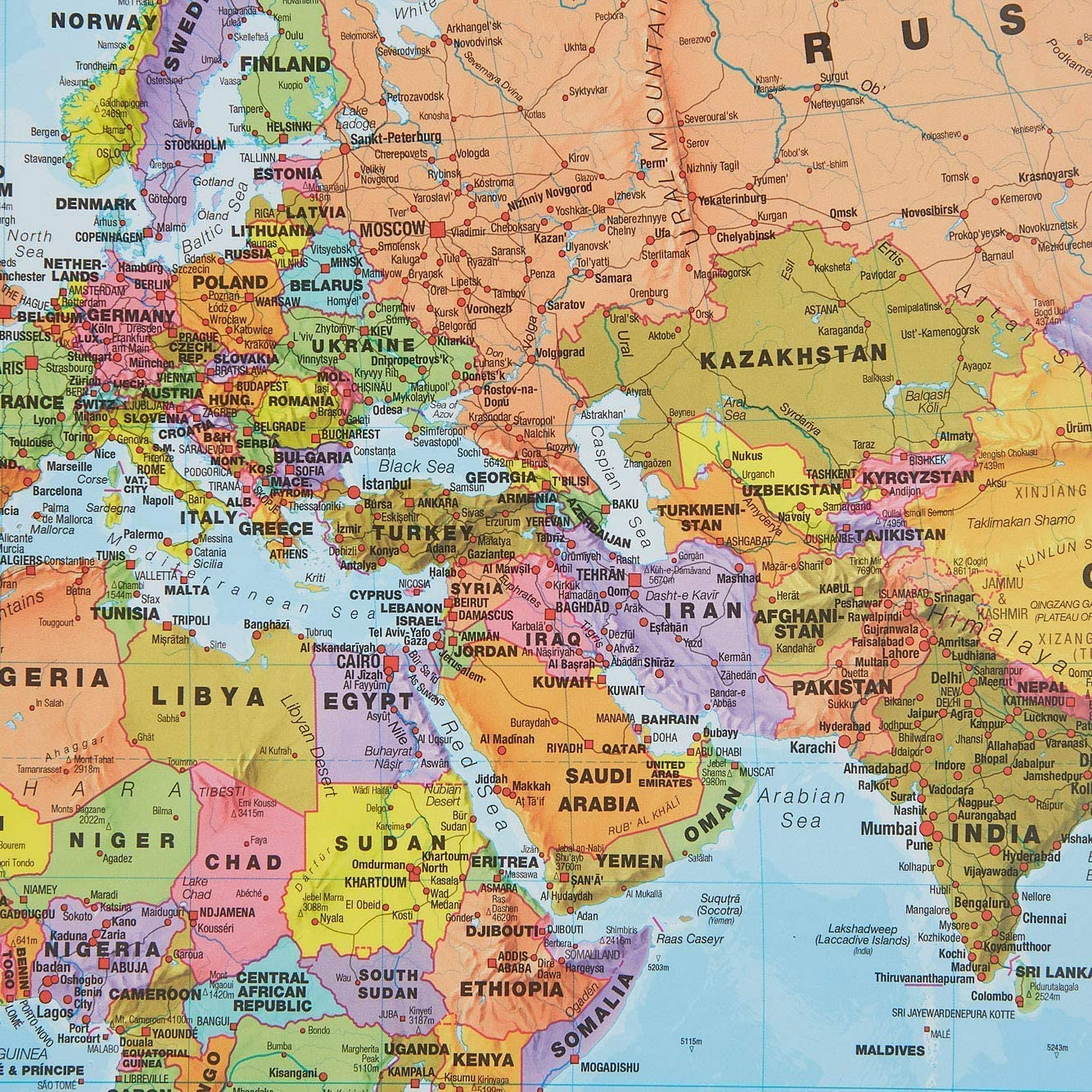 Maps International - World Map with Flags - Laminated - 84.1Cm (W) X 59.4Cm (H) image number 3