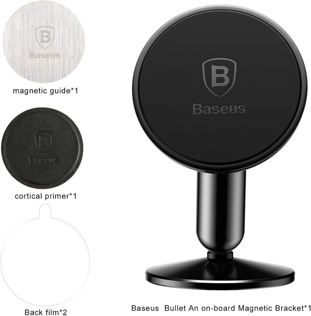 Baseus SUYZD-01 Mobile Phone Holder for Car Bullet on On-Board Magnetic Black for LG G4 Stylus/G Stylo image number 3