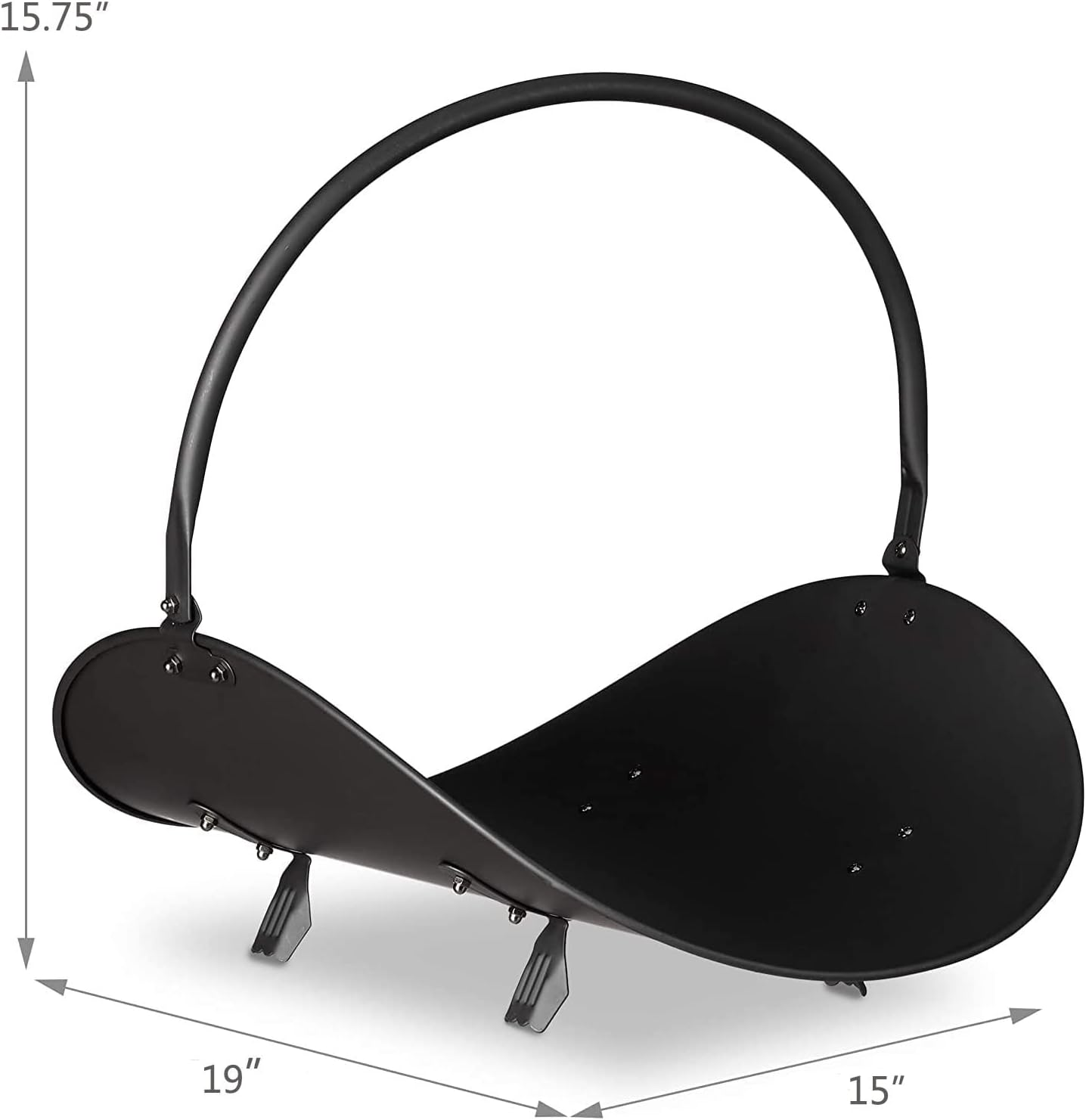 Black Log Holder Indoor and Outdoor Firewood Rack Hearth Basket image number 3