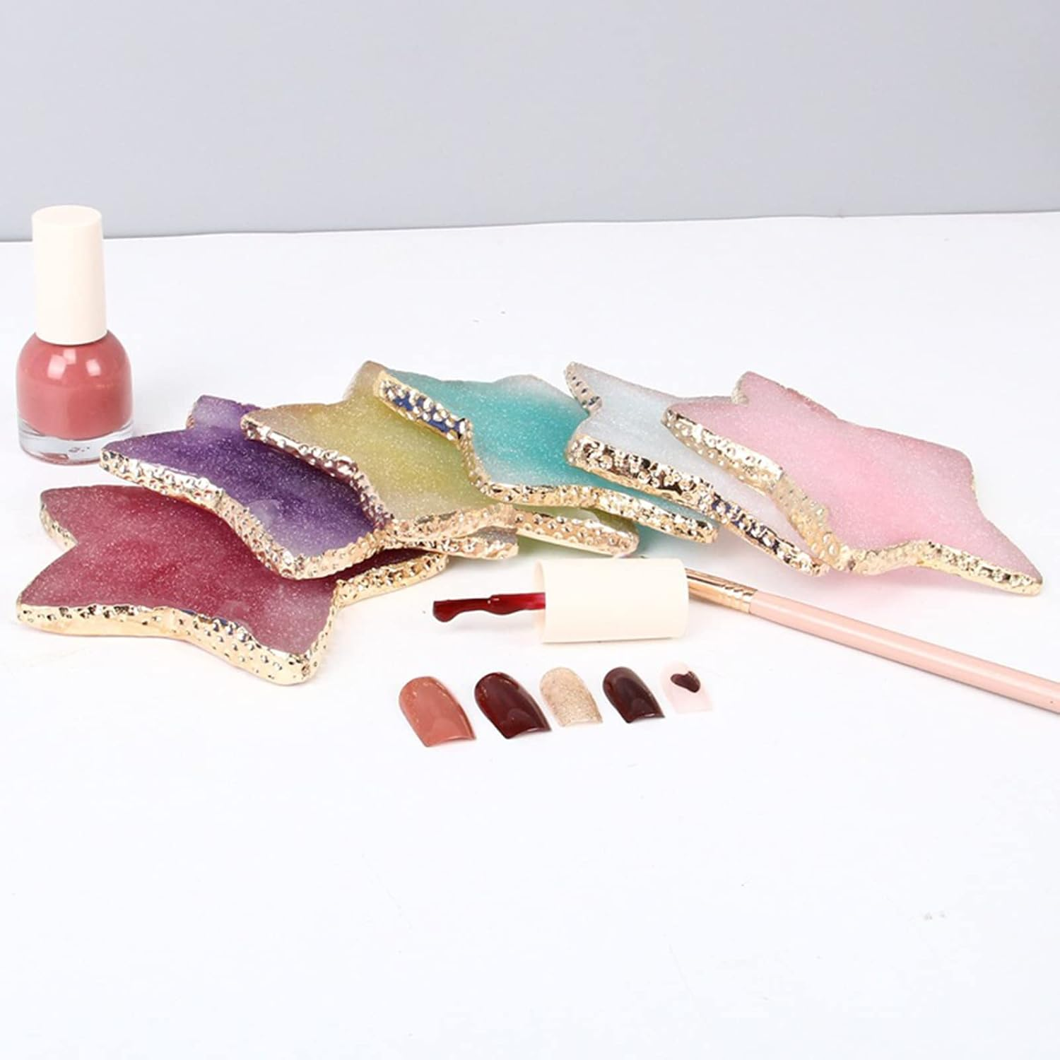 1 Piece Nail Art Palette Nail Polish Palette Mixing Palette Makeup Plate Nail Plates for Nail Art Nail Tip Holder Nail Art Display image number 6