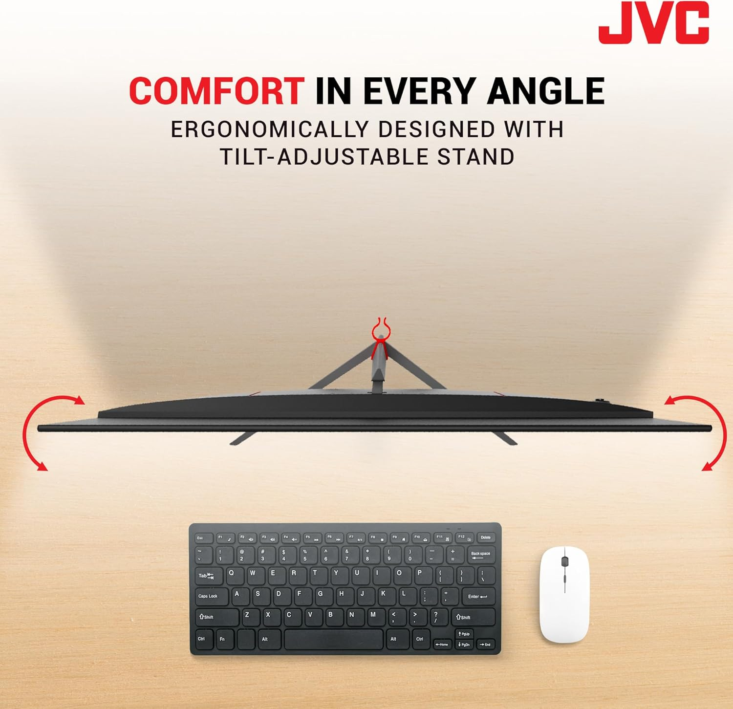 JVC 27 Inch Monitor, 1080P FHD (Full High Definition) Ultra Thin Bezels Display, 165Hz Gaming Monitor with Tilt Adjustment, Display Port & HDMI Inputs, Fast 1Ms Response (LT-GN27225A) image number 3