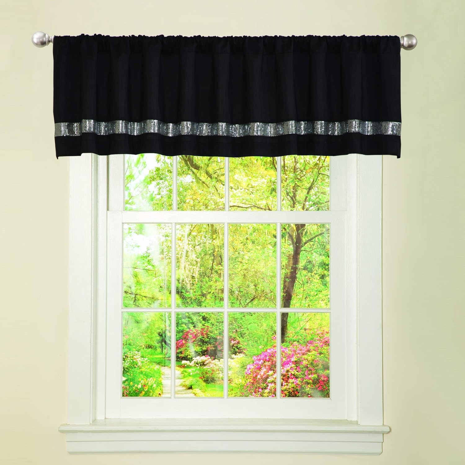 Lush Decor Night Sky Valance, Black/Gray image number 3