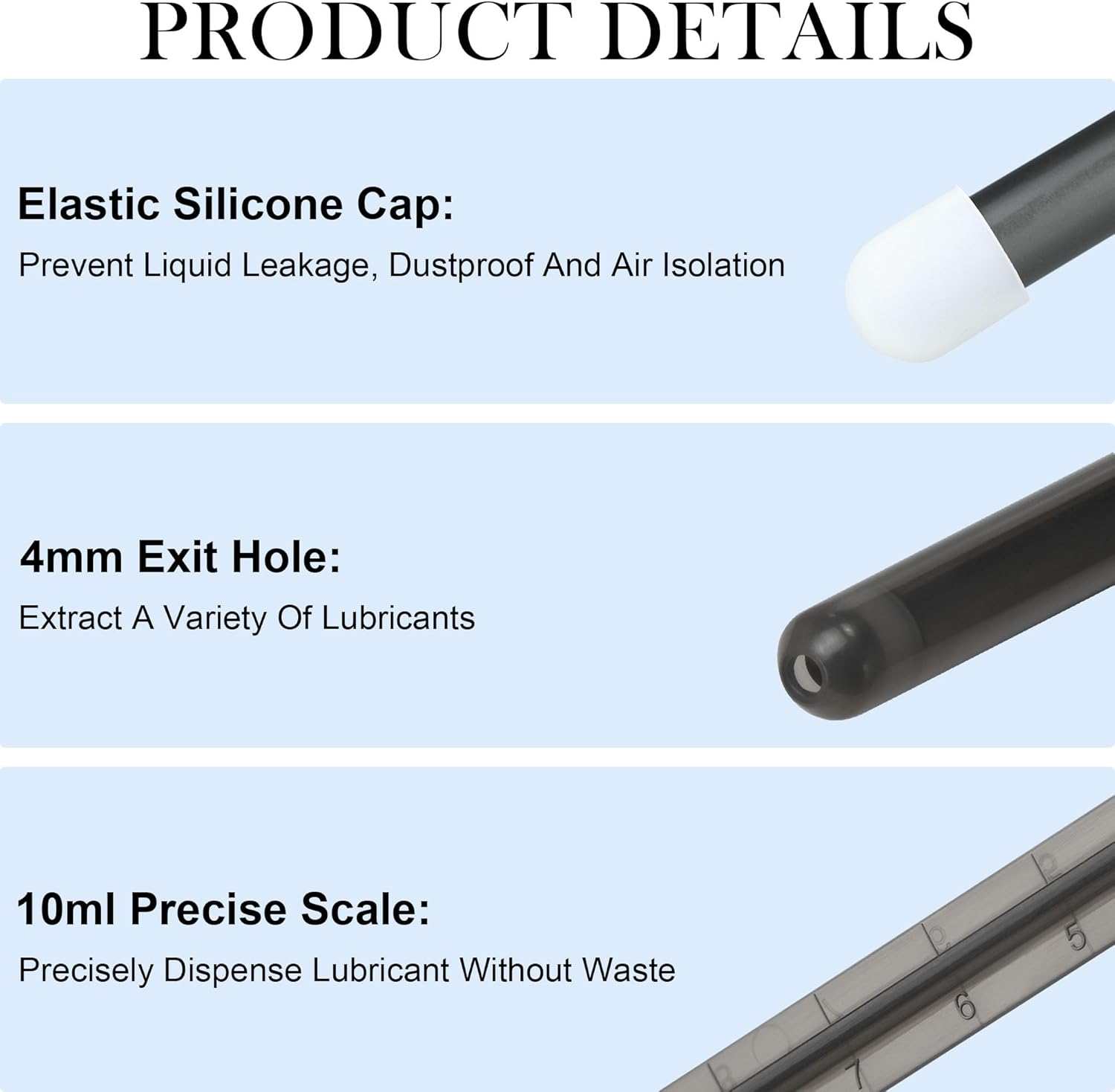 [2 Pack+Storage Bag]Lube Applicator for Women,Men,Precision Female Lubricant Tube Applicator with [10Ml Precision Markings][Easy Use/Clean][Reusable][Silicone][No Disposable] - Red Red image number 3