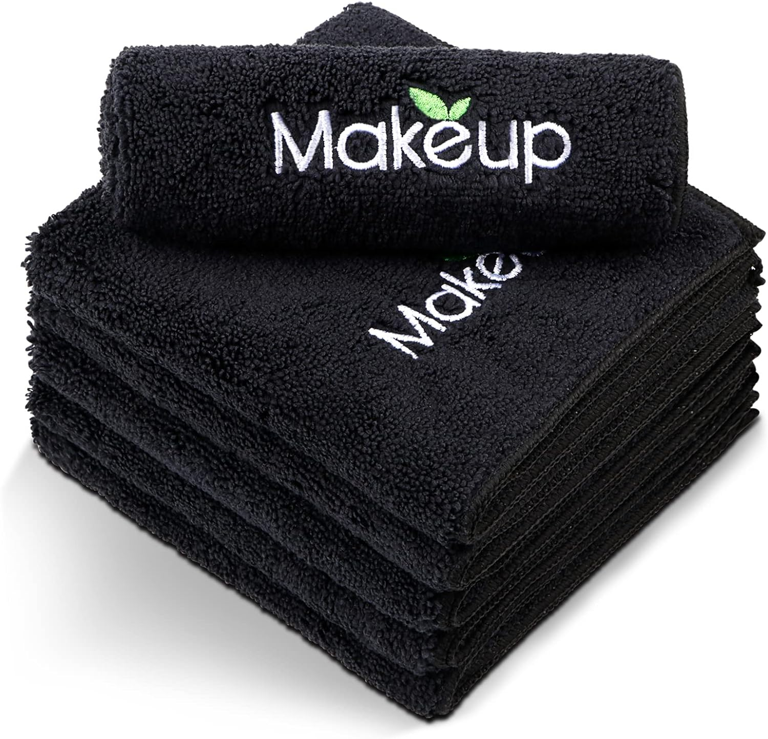 Orighty Microfiber Makeup Remover Cloths - Super Soft, Quick Dry Face Towels for Cleansing, 13 X 13 Inch, 6 Count, Black