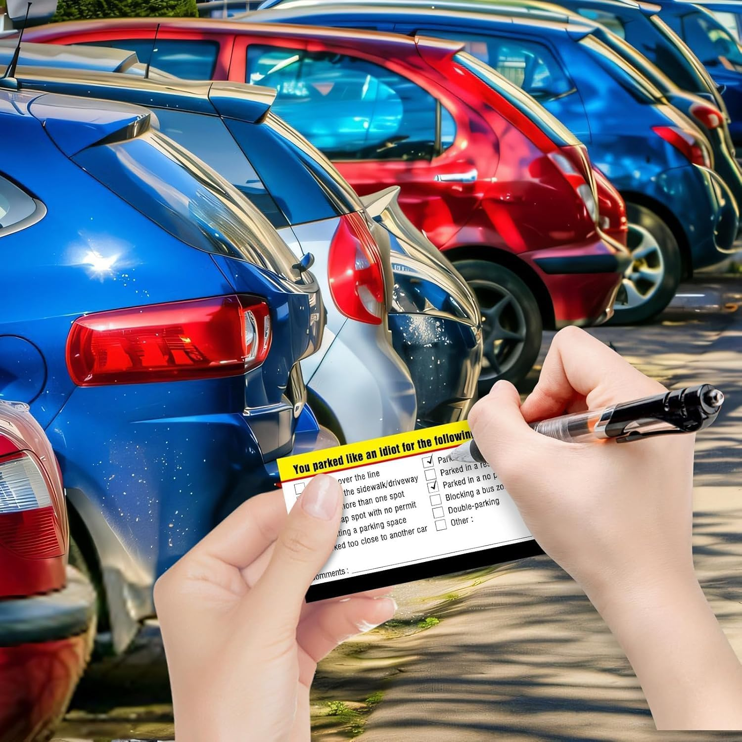 IONPSHG 100Pcs Bad Parking Business Cards Funny Parking Violation Tickets Learn to Park Cards Funny Parking Violation Tickets 3.5 X 2 Inches (11) image number 4