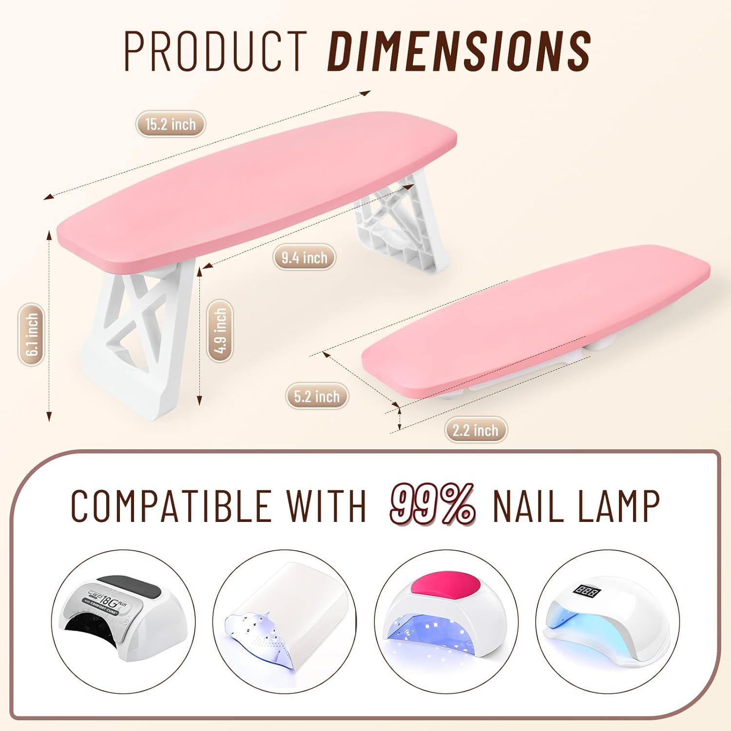 AMAZDIP Nail Arm Rest Hand Rest Stand, Nails Tech Must Have Supplies, Large Foldable Soft Microfiber Leather Foot Hand Stand Cushion Pillow for Manicure Salon Station image number 4