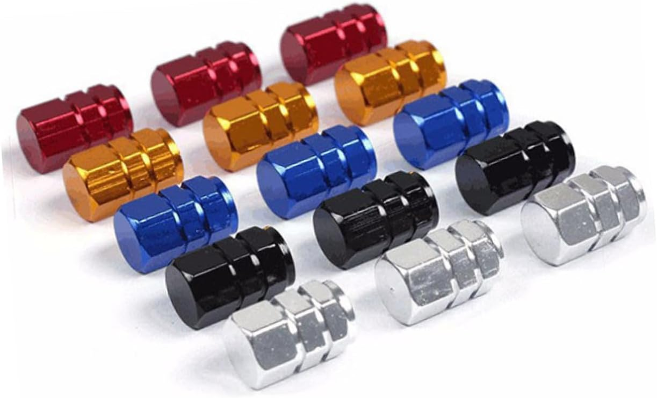 ULTECHNOVO 40Pcs Colors Hexagonal Auto Car Tire Caps Covers for Car Tire Valve Caps for Automotive Tyres Wheels Lightweight and Material image number 3