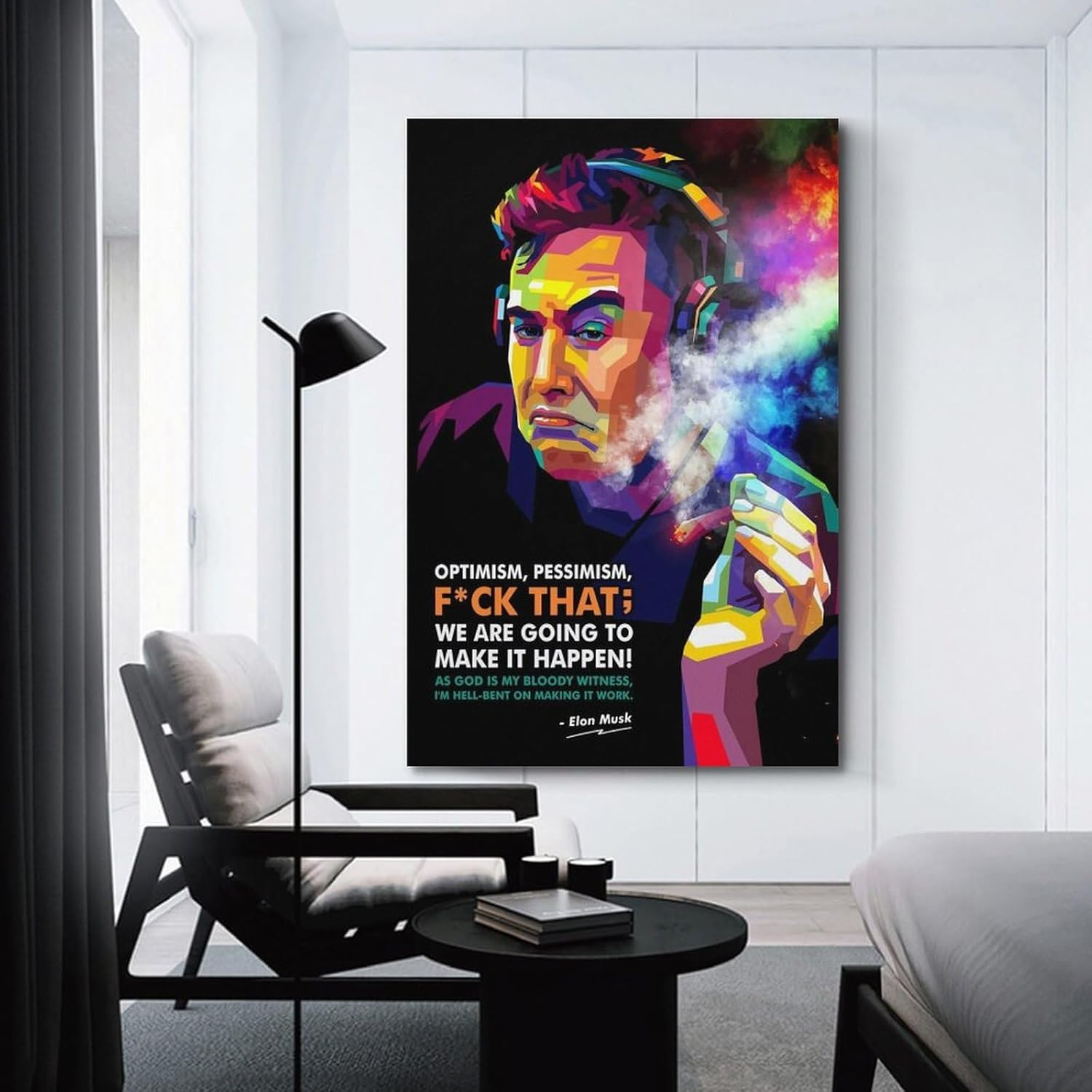 Elon Musk Poster Motivational Poster Canvas Painting Wall Art Picture Home Decor Print for Bedroom Living Room Dorm Study Bar Office 12X18Inch(30X45Cm) image number 4