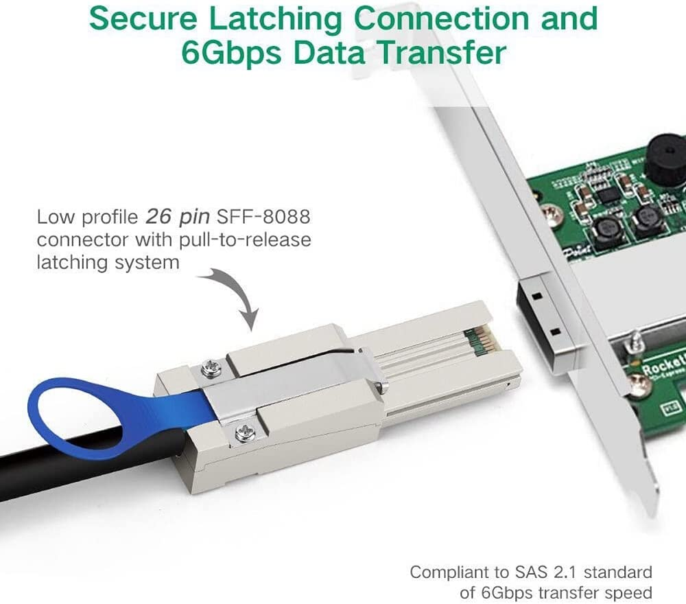 Cablecc 1M External Mini SAS 4 X SFF-8088 to SFF 8088 Data Cable image number 5