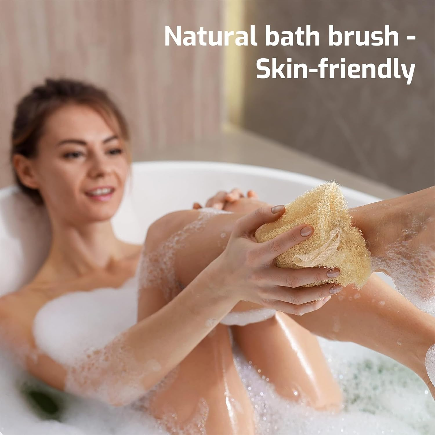 Tzylomirx 2 PCS Loofah Shower, Loofah Washcloth and Bathcloth - Cleaning Exfoliating Body Sponge for Skin Care, Bath Spa Shower, Multi - Purpose Organic for Children image number 1