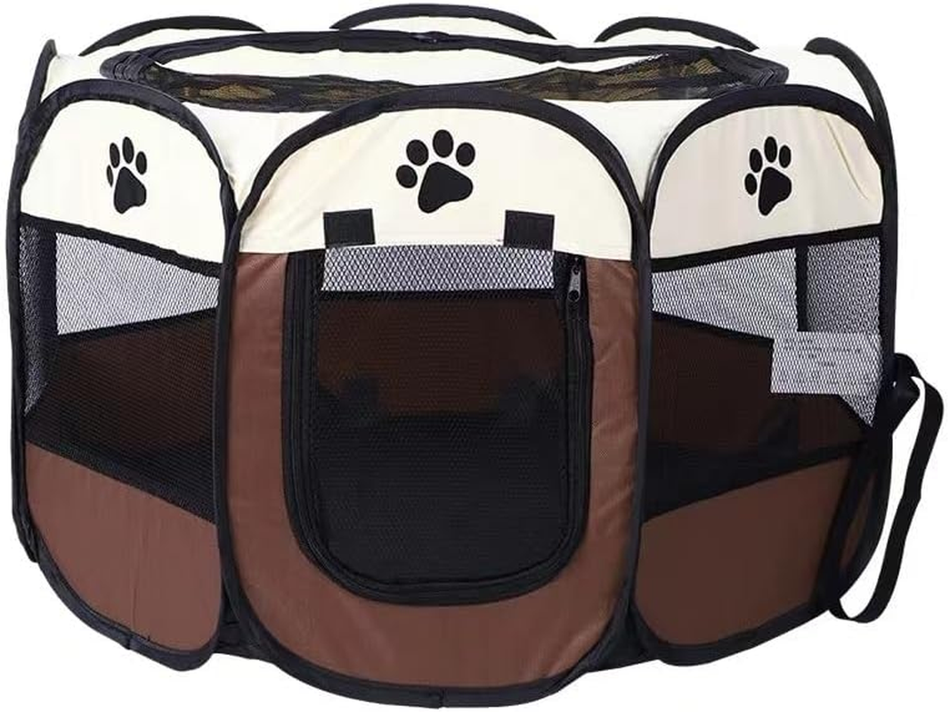 Portable Pet Pen, Collapsible Pet Exercise Tent, Indoor Outdoor Pet Pen for Small Dogs Dogs Cats Rabbits Kennel House Playground, Indoor Outdoor Travelling Camping Use ( Color : a , Size : 91*91*58Cm