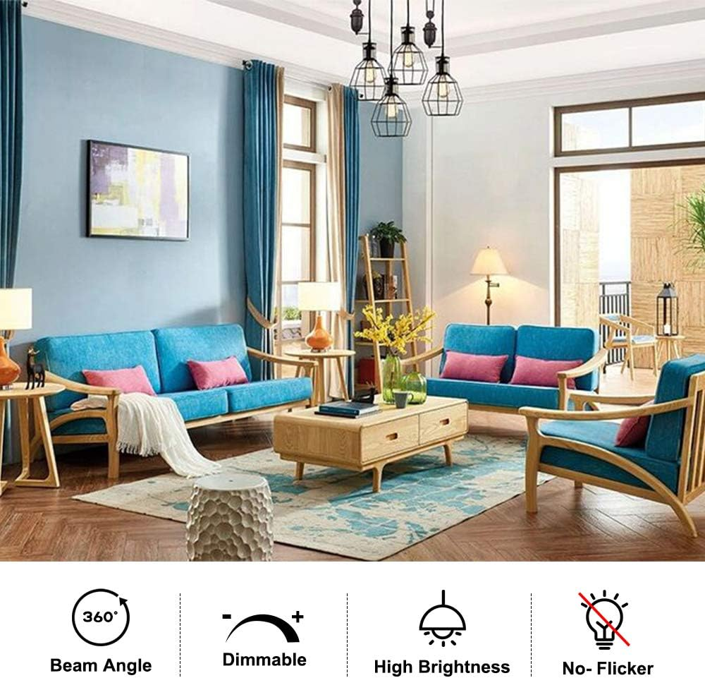 Bonlux ST64 E27 Vintage Filament Dimmable Edison Light Bulbs 8W,ST64 Retro Amber Glass LED Filament Light Warm White 2700K,Edison Style Antique Bulb for Home, Restaurant, Reading Room,Pack of 4 ﻿