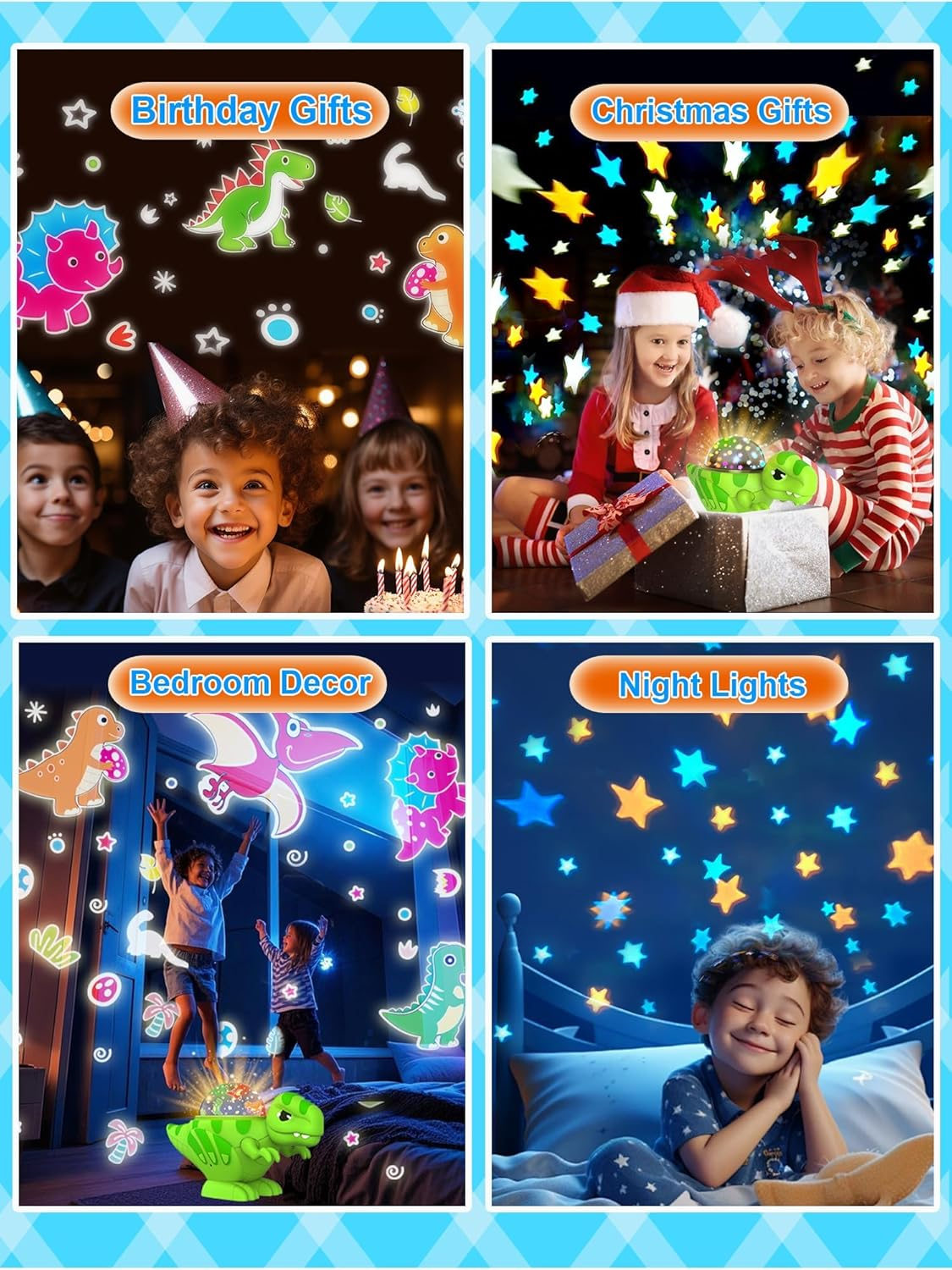 Dinosaur Night Light Projector, 16 Colors, 360&deg; Rotation Dimmable, Dinosaur Star Projector for Kids' Room, Babies & Children Gifts image number 5