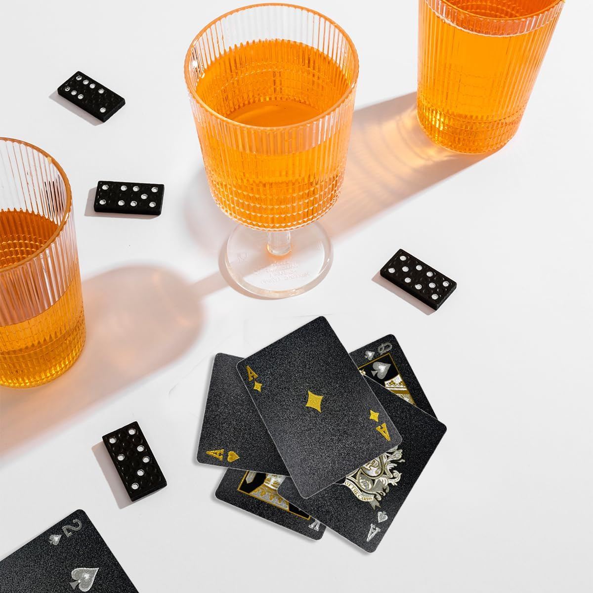 TEAONE Black Playing Card, 1 Deck Waterproof Poker for Party, Game, Magic Trick (8.8 X 6.3Cm/3.46 X 2.48In) image number 1