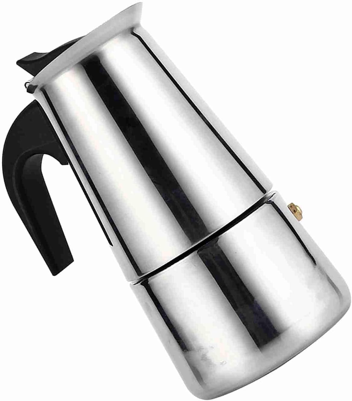 SOULONG Coffee Maker Moka Pot Espresso Maker Stainless Steel 100Ml/200Ml/300Ml/450Ml with Ergonomic Handle for Stove Induction Cooker (200Ml) image number 6
