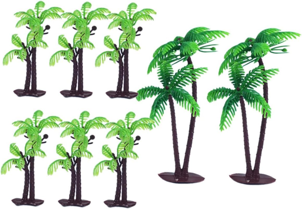 8Pcs Coconut Tree Birthday Cake Cards Creative Paper Decor Insert for Birthday Dance Party Festival Occasions