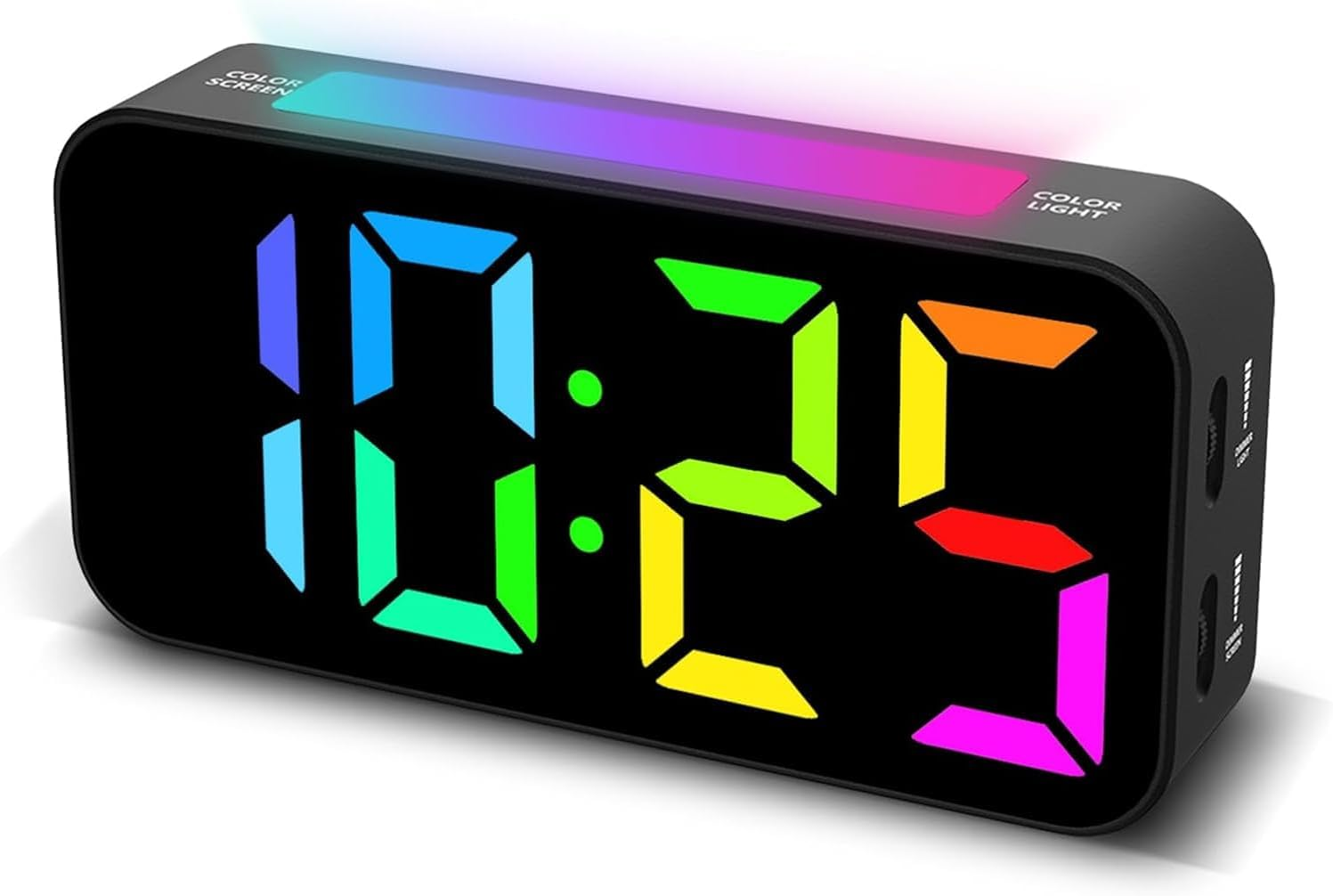 Alarm Clocks for Bedrooms Heavy Sleepers, Digital Clock with Night Light, Large Display, Dual Alarm, Snooze, Dimmable Bedside Alarm Clock for Kids Teens Boys Girls (Black)