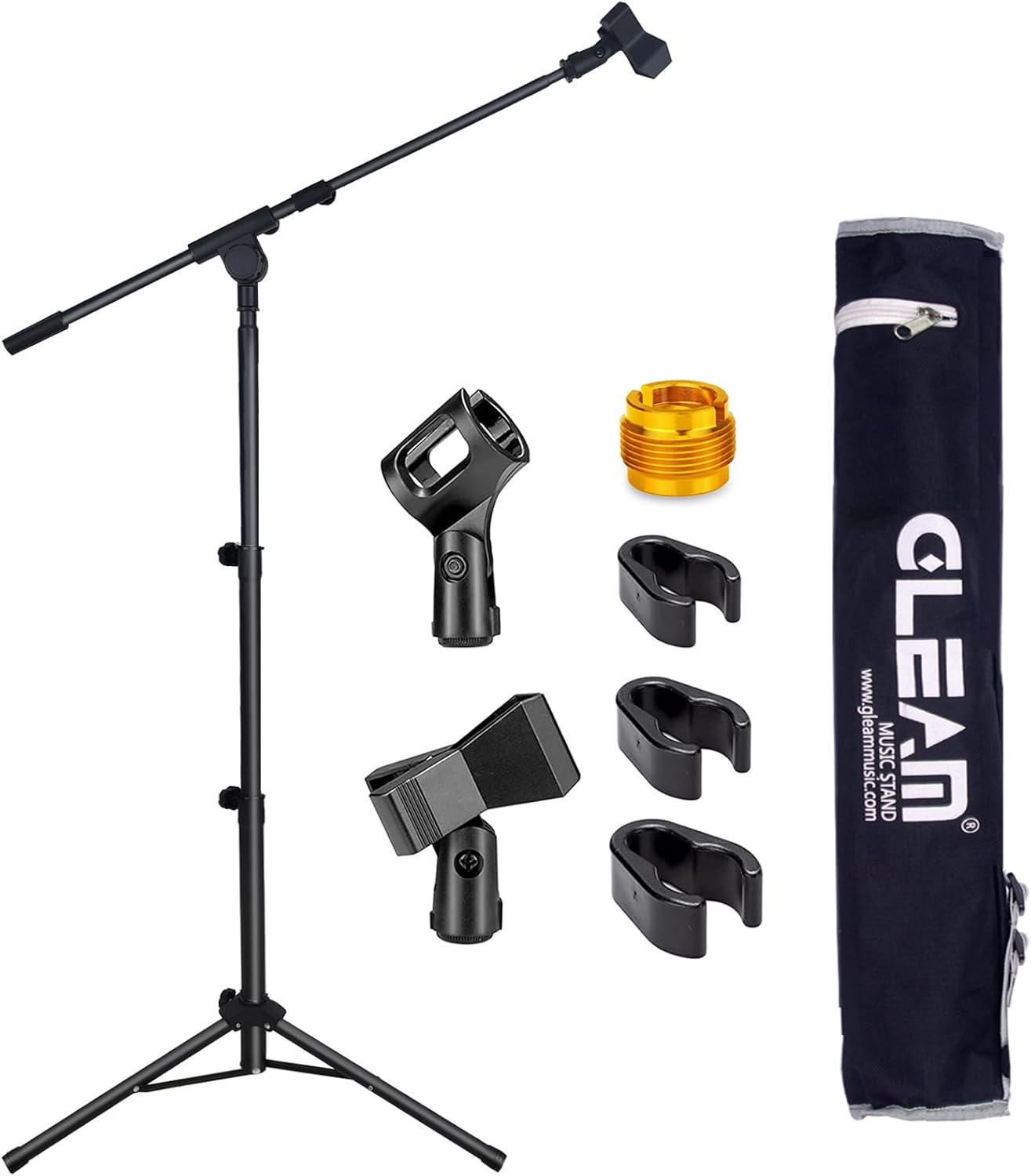 GLEAM Tripod Boom Microphone Stand - Mic Stand with Carrying Bag