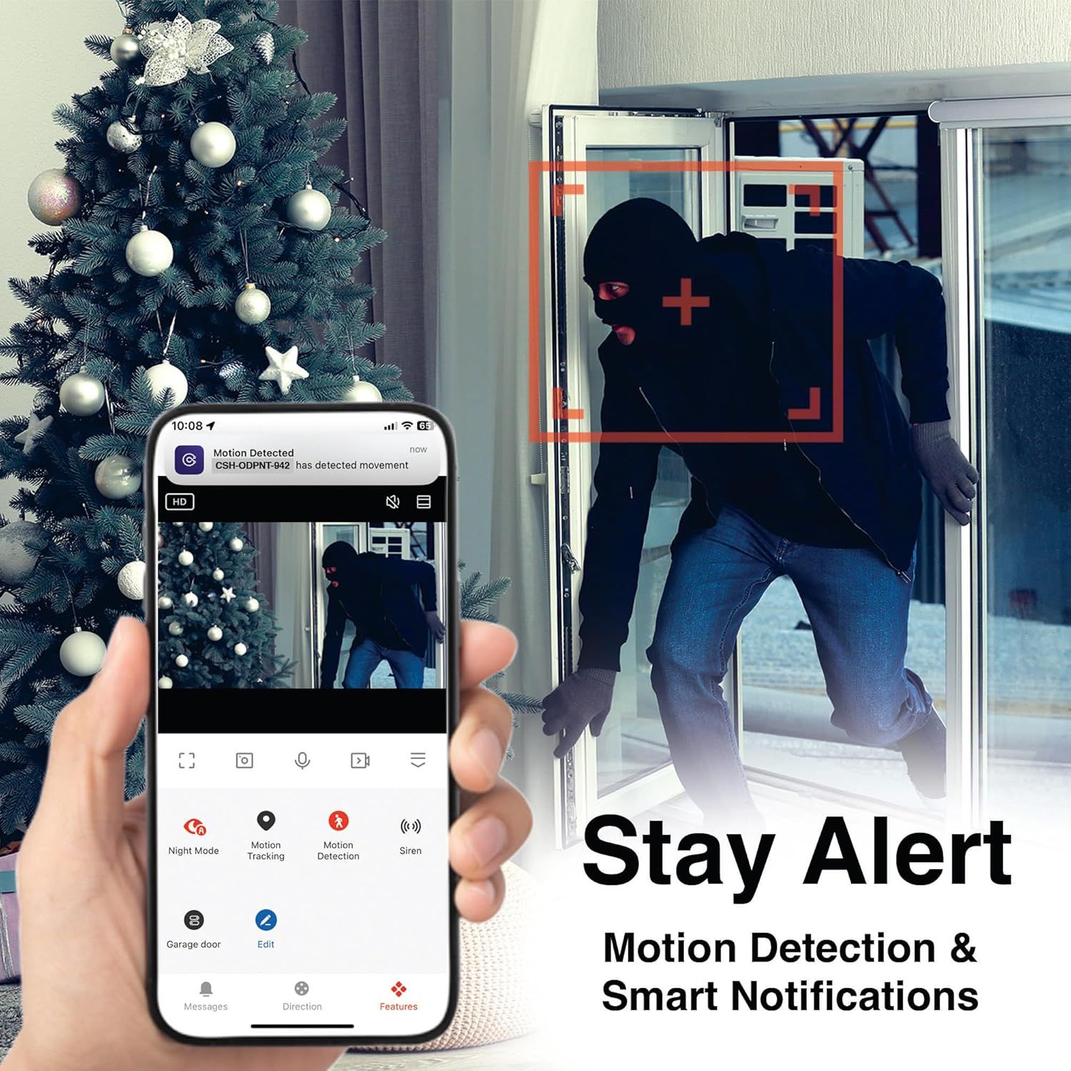 Connect Smarthome FHD Outdoor Pan Tilt Camera with Solar Panel &ndash; 1080P Wi-Fi Security, 350&deg; View, Colour Night Vision, Smart Alerts, 2-Way Audio, Alexa & Google Compatible