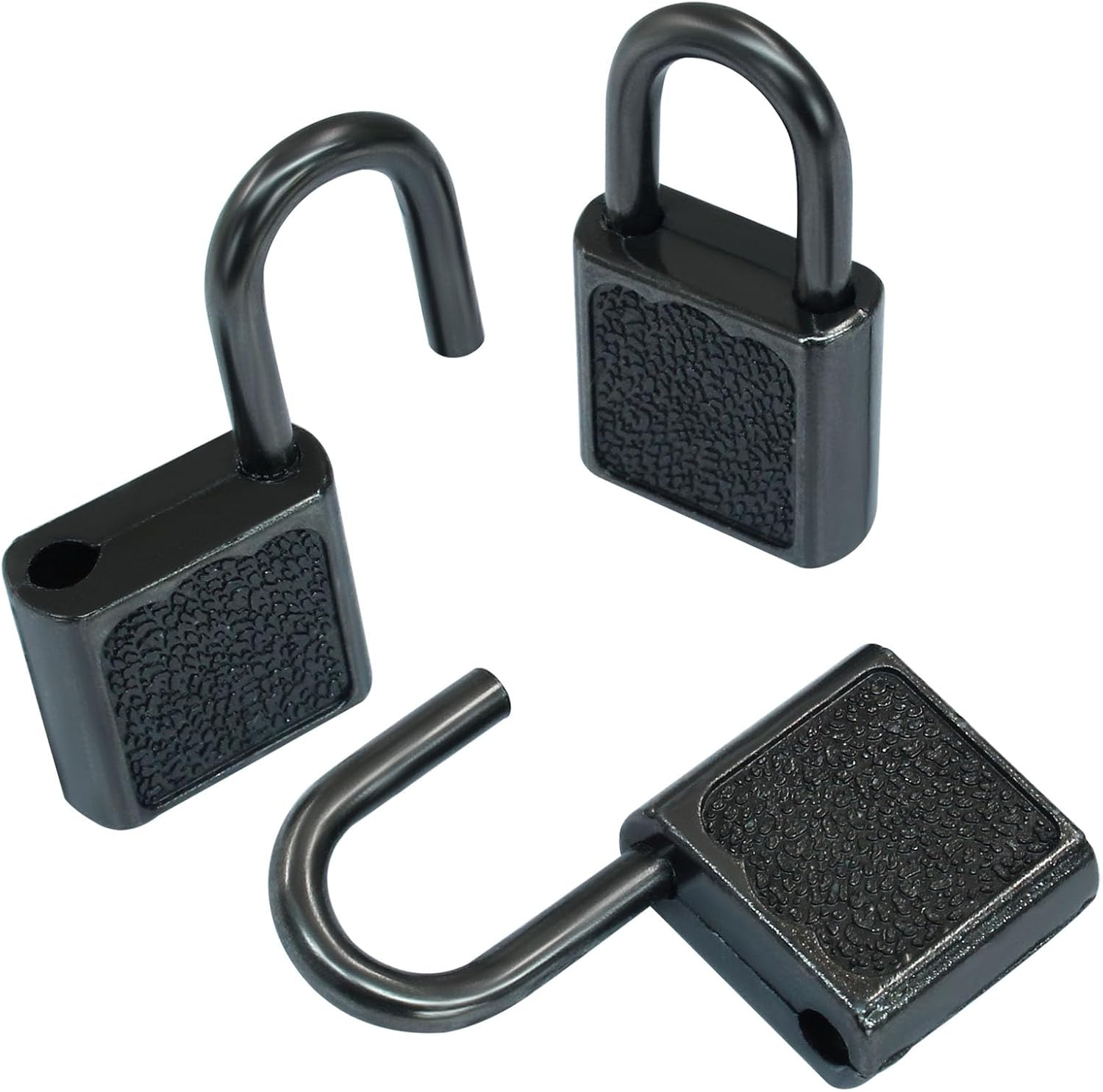 Litoexpe 10 Pcs Mini Cute Diary Padlock Tiny Small Luggage Locks with Keys, Small Metal Padlock Solid Luggage for Jewelry Boxes Decor (Black) - Black image number 2