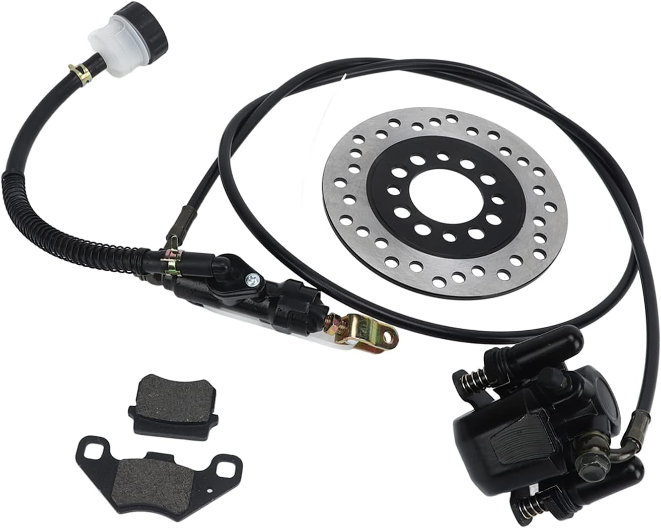 Go Kart Hydraulic Rear Disc Brake Caliper System, Go Kart Brake Kit for Dirt Bike Quad ATV Go Kart, Go Kart Brakes, Includes Brake Pads, Brakes, image number 3