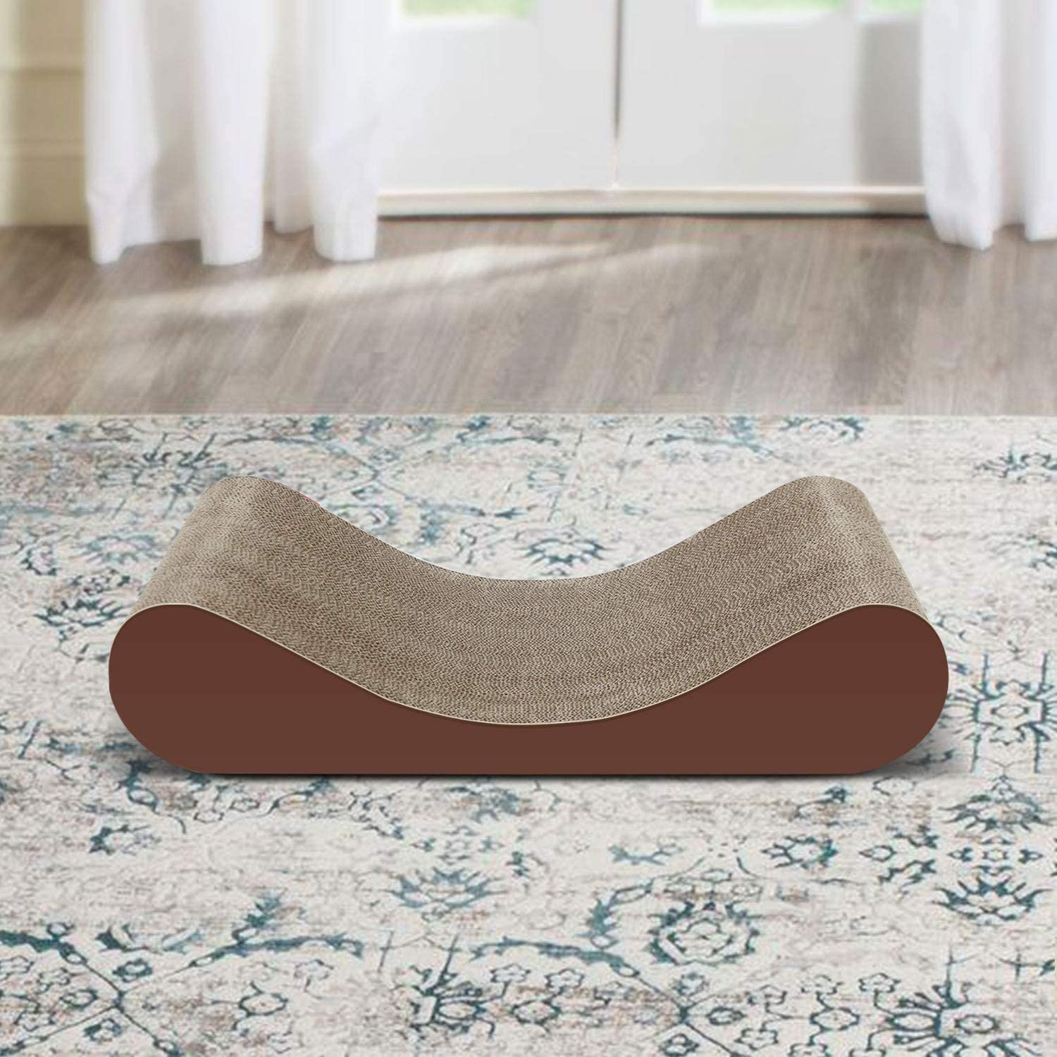 Bone Cat Scratcher Cardboard Lounge Bed, Cat Scratching Post, Durable Board Pads Prevents Furniture Damage image number 4