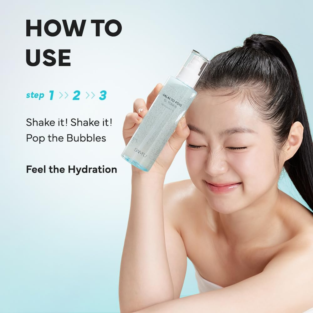 SAM'U Galacto Pore O2 Toner, Exfoliating & Pore-Tightening, Oxygen Bubble Galactomyces Toner, Hydrating for Sebum Control & Suitable for All Skin Types, Korean Toners, 150Ml image number 2