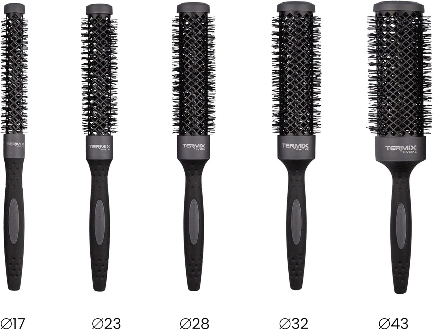 Termix Evolution round Hair Brushes, X-Large, Pack of 5 image number 1