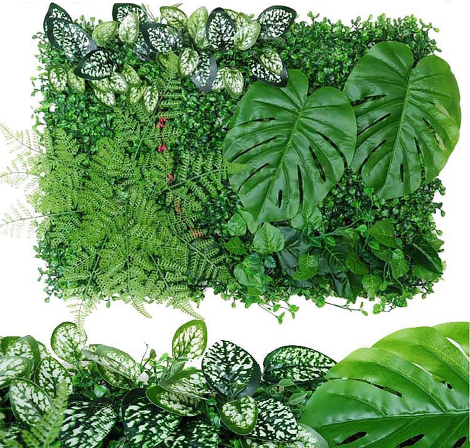 Artificial Hedge Fence - Vine Leaf Decoration, Privacy Fence Decoration | Use as Windshield, Vista Artificial Green Plant Background Wall, Privacy Hedge Screen Sun Protection, Outdoor, Indoor, - C: Milan Turtle Mixed Lawn image number 2