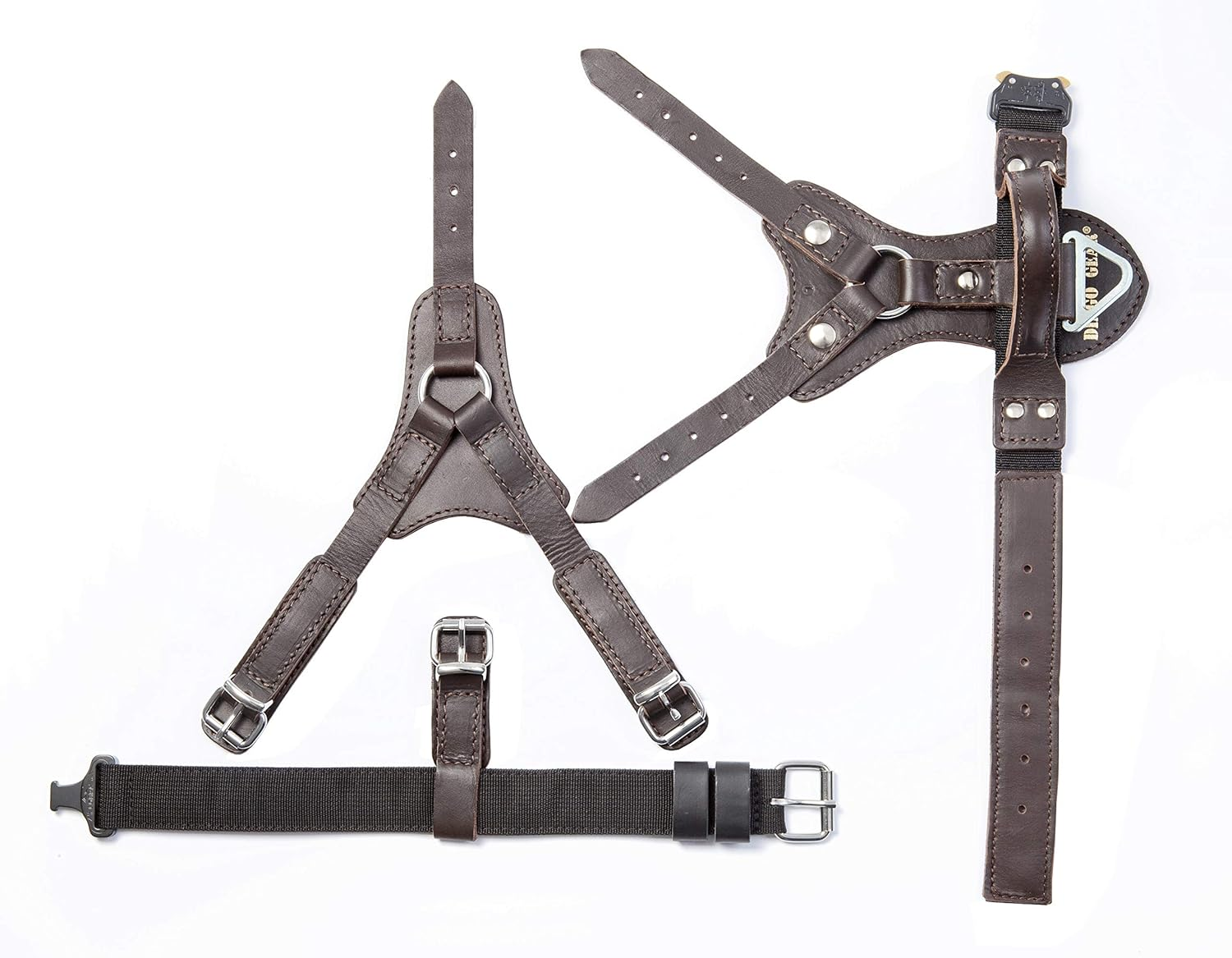 Dingo Gear Epic Dog Harness, Classic Leather with Almighty Safety System, Adjustable, Cushioned, Lined, Approved by Professionals, Size L, Brown (S05-18) image number 5