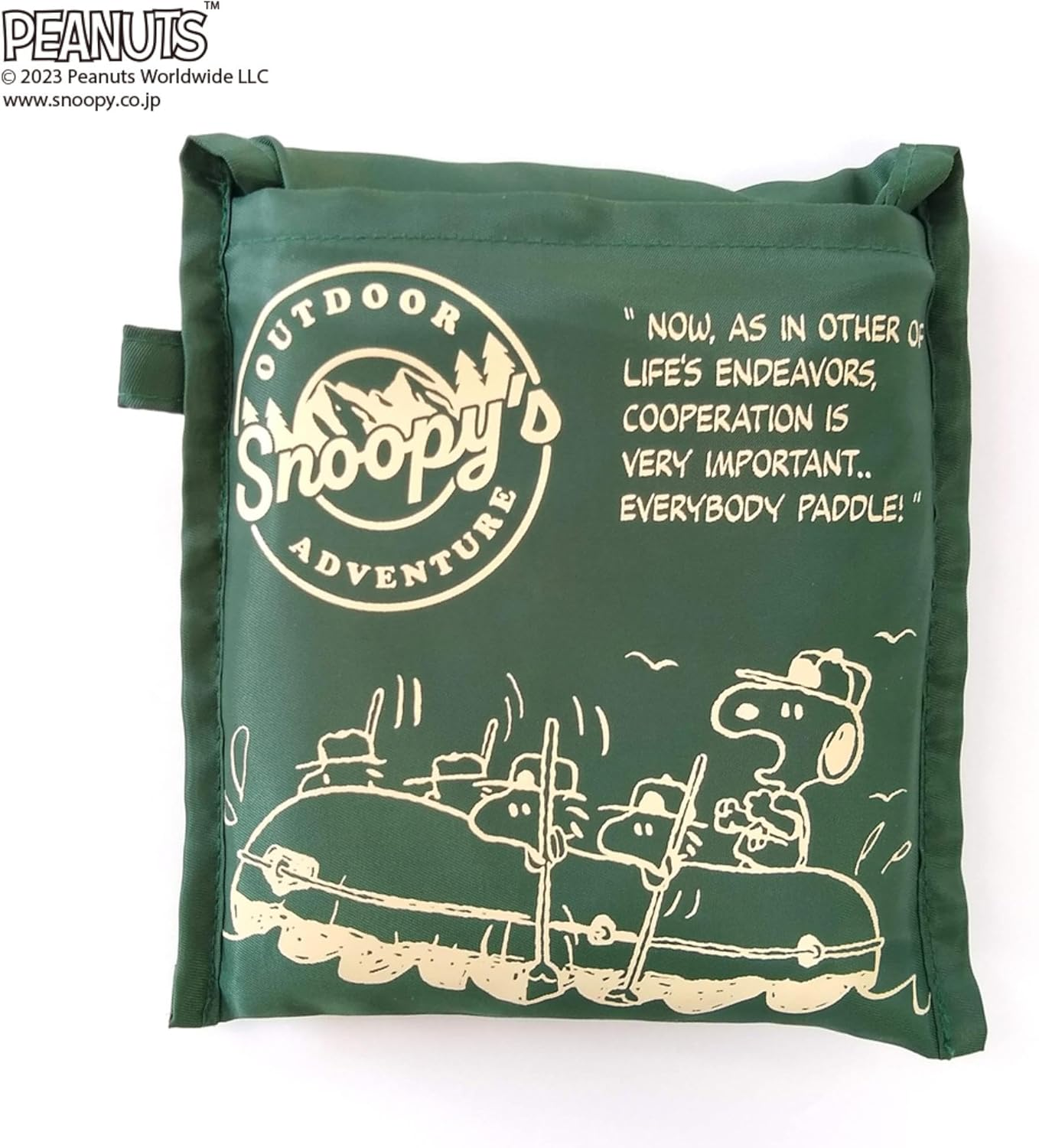 VANGUARD Snoopy Travel Portable Tote Bag, Large Capacity, 7.9 Gal (30 L), Water Repellent, Storage Bag Included (Folding Function That Can Be Set in Suitcases), SNOOPY Boat, Khaki, Height 16.1 X Width