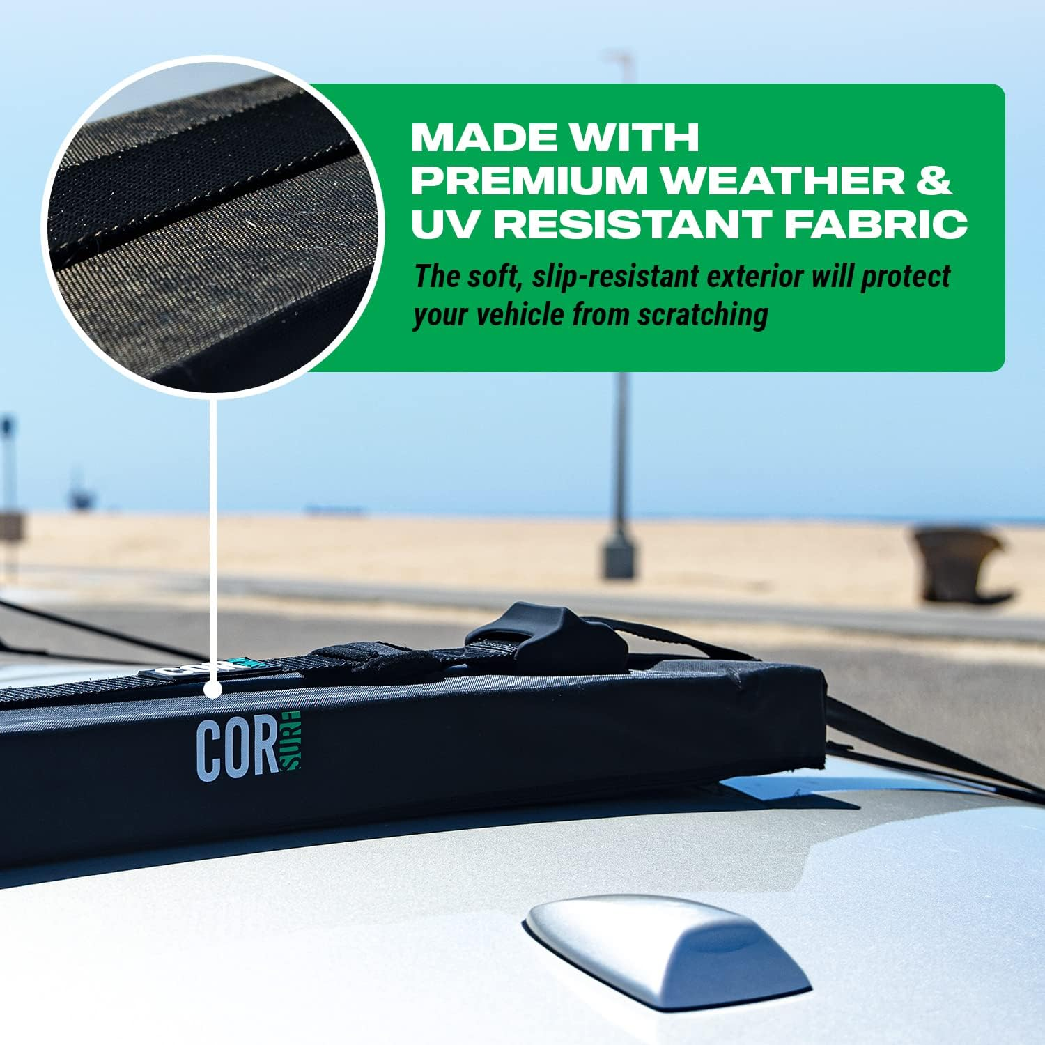 Universal Kayak Surf Rack for Cars | Paddle Board Soft Rack for Surf Kayak and Paddleboards with Scratch Resistant Buckles (71 CM) image number 5