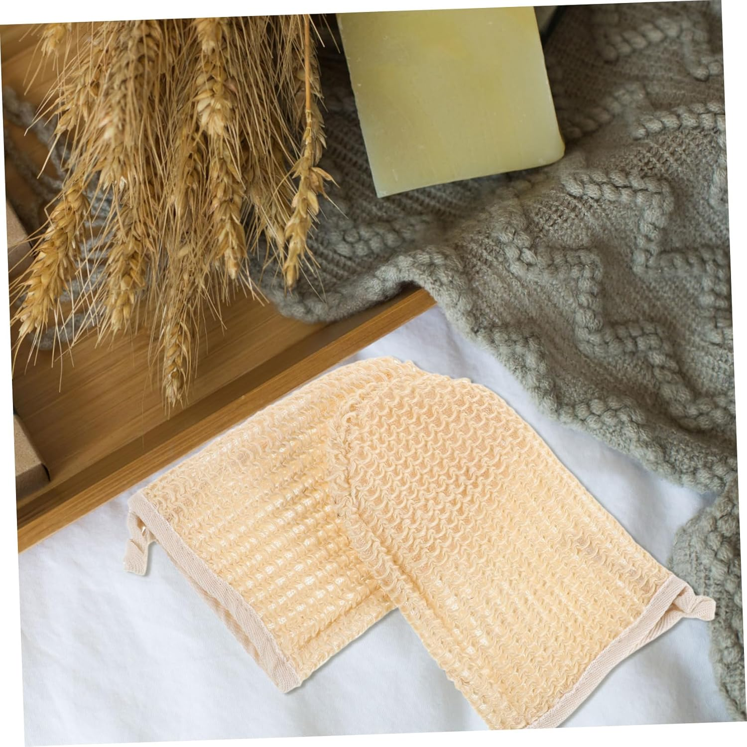 NULYLU 2Pcs Sisal Gloves Women Bathing Gloves Exfoliating Bathing for Cleaning Reusable image number 6