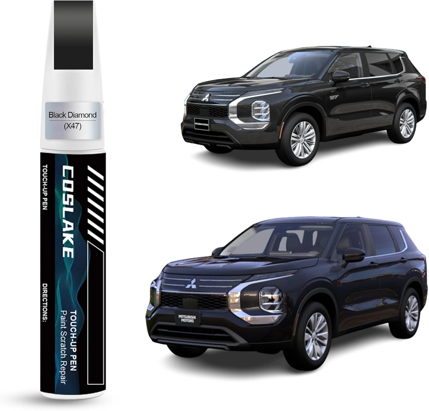 Car Touch up Paint(White Diamond(W85)) for Mitsubishi, Car Paint Scratch Repair Kit, Quick & Easy Solution to Repair, 2 in 1 Scratch Remover Pen with 2PCS Disposable Micro Applicators