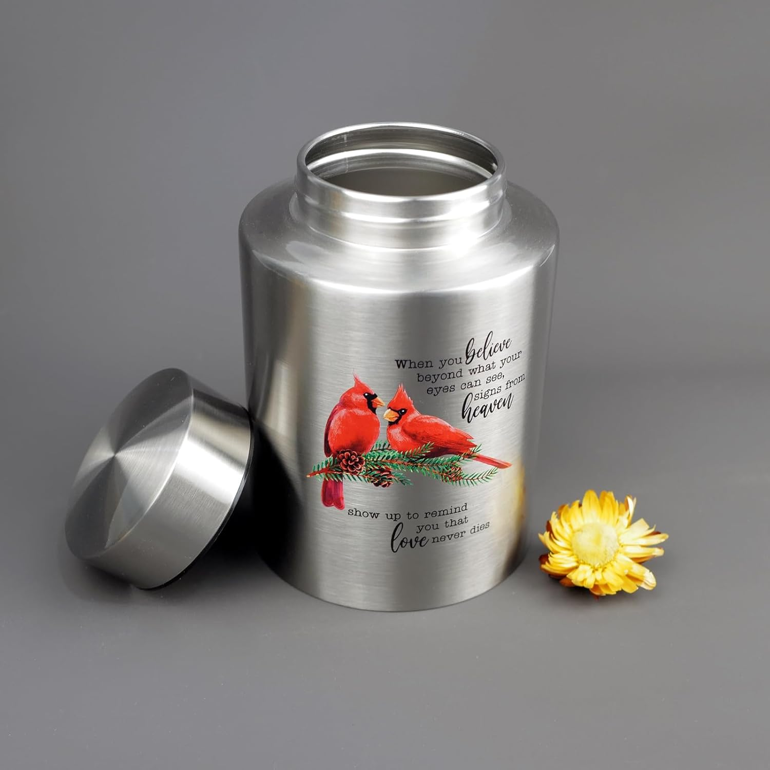 60 Lbs Small Cremation Urn for Adult Human Ashes, Decorative Memorial Mini Keepsake Urn for Male Female Men Women Child Couple Remains(Cardinal) image number 2