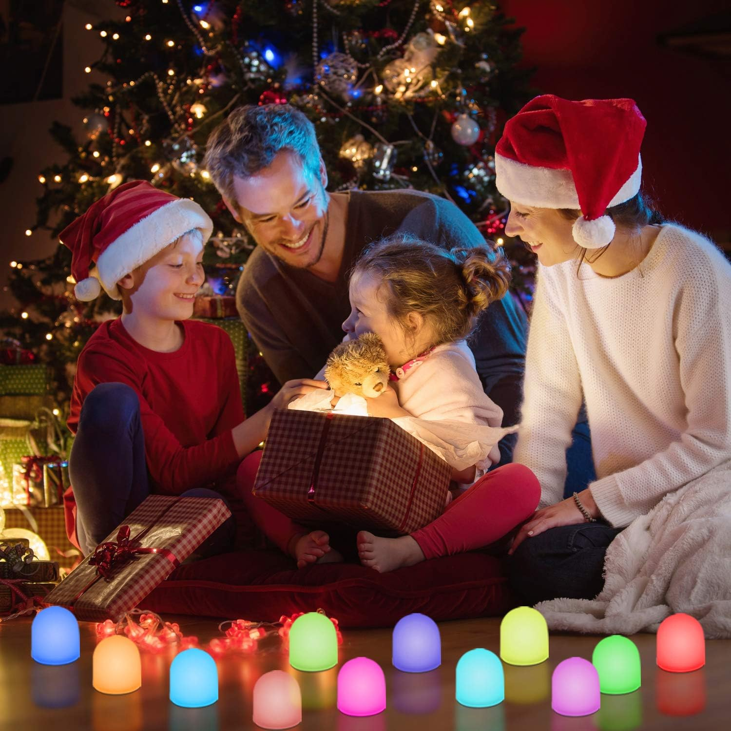 Novelty Place Color Changing Mini Nightlight, Multicolor LED Mood Lighting - Night Light for Kid'S Bedroom, Bathroom, Living Room - Battery Powered (Pack of 12)