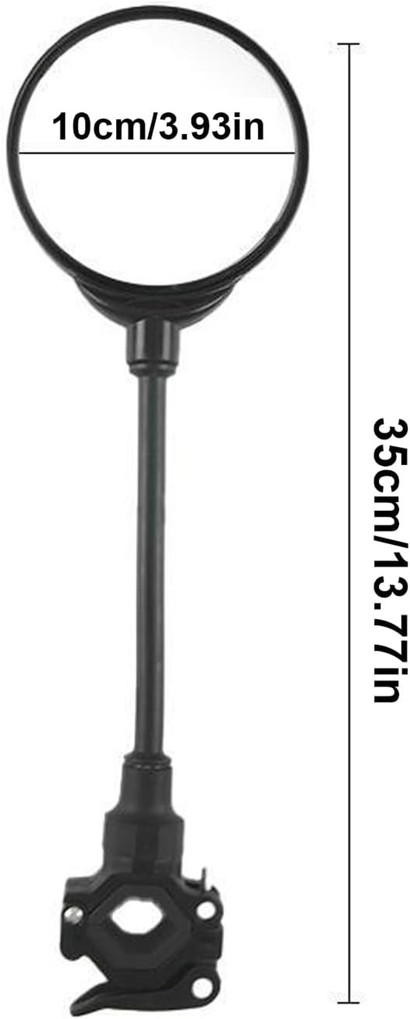 Stroller Mirror - 10Cm Clip on Security Mirror | round Side Rearview Mirror | Aluminum ABS 360&deg; Adjustable Safety Baby Stroller Accessory for Pram Bike & Scooter Handlebar image number 4