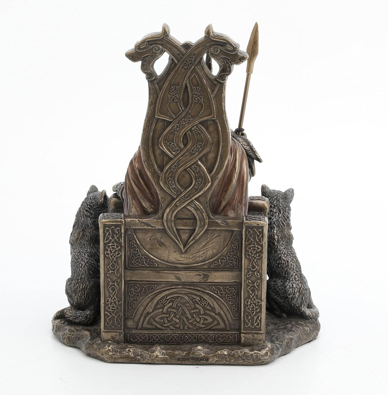 Veronese Design Resin Statues Norse God Odin on Throne with Wolves Bronze Finished Statue 7 X 10.25 X 4.75 Inches Bronze image number 6