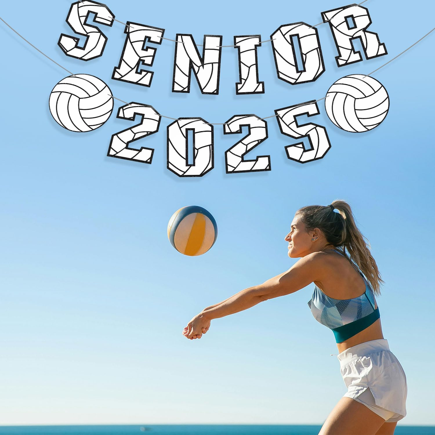Senior 2025 Volleyball Banner, Volleyball Graduation Party Decoration Volleyball Senior Night Banner for High School College Graduation Sport Theme Party Supplies image number 3